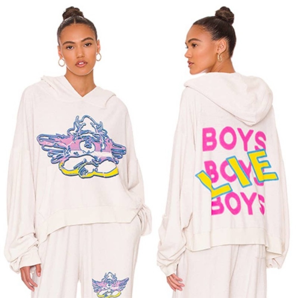 Boys Lie Cream Puff Ivory Women's Graphic Sweatshirt Hoodie One Size